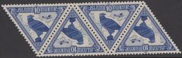 Iceland 1930 MNH Sc C3 10a Gyrfalcon Strip Of 4 Tete-beche Triangles - Posta Aerea