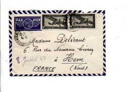 COCHINCHINE AFFRANCHISSEMENT COMPOSE SUR LETTRE DE SAÏGON POUR LA FRANCE 1947 - Storia Postale