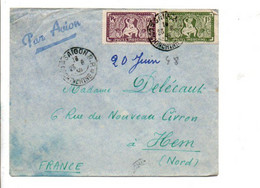 COCHINCHINE AFFRANCHISSEMENT COMPOSE SUR LETTRE DE SAÏGON POUR LA FRANCE 1948 - Cartas & Documentos