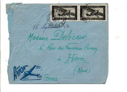 COCHINCHINE AFFRANCHISSEMENT COMPOSE SUR LETTRE DE SAÏGON POUR LA FRANCE 1947 - Lettres & Documents