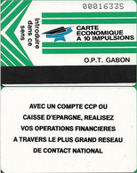 Gabon - OPT (Autelca) - New Logo (Green), Reverse ''Avec Un Compte.. '' - 10Units, Used - Gabun