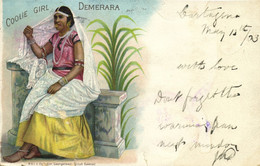 British Guiana, Guyana, Demerara, India Coolie Girl, Piercing (1903) Postcard - British Guiana