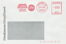 Motive > Getränke > Biere Deutschland Brief Mit Freistempel Kassel 1988 Martini Meister Pilsener A Kropf Kassel - Bier