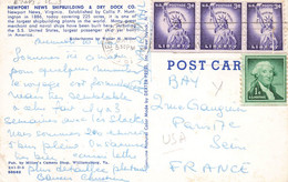 USA - 4 Timbres US Sur Carte Postale 1961 - Dont Bande De 3 - Storia Postale
