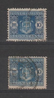 LUOGOTENENZA:  1945  TASSE  -  £. 10  AZZURRO  US. -  RIPETUTO  2  VOLTE  -  FILIGRANA  -  SASS. 95 - Segnatasse