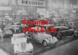 Reproduction Photographie Ancienne Du Stand De La Marque Automobile Peugeot à La Foire De Lille En 1934 - Altri & Non Classificati