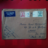 LETTRE MAROC POUR LAXOU PAR AVION F.M 1945 - Brieven En Documenten