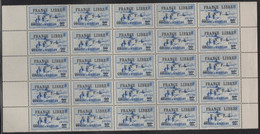 St Pierre Et Miquelon 1946 MNH Sc 251 60c On 90c Dog Team F.N.F.L. O/p Variety - Blocks & Sheetlets
