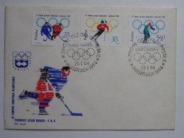 Innsbruck Hockey  1964  / Poland   / Envelope With Stamp - Winter 1964: Innsbruck