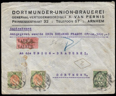 1920, 9 Sept NETHERLANDS MONEY LETTER TO GERMANY - ADVERTISING COVER - BEER BIÈRE BIER - Cartas & Documentos