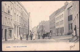 +++ CPA - AUBEL - Rue De La Station - Carte Animée - Attelage - Charrette - 1905  // - Aubel