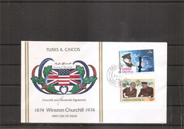 Churchill ( FDC Des Turks Et Caiques De 1974 à Voir) - Sir Winston Churchill