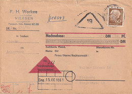 Nachnahme Beleg 1961 Mit Heuss 60 Pf. - Autres & Non Classés