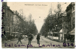 - 50-  MARSEILLE - Le Cours Belsunce, Cliché Peu Courant, Agent De La Circulation, Tramway, écrite, 1915, TBE, Scans. - Canebière, Centre Ville