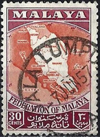 Malaya ( Federation ) 1961 - Mi 4A - YT 83a ( Map Of The Federation ) Perf. 13 X 12½ - Federation Of Malaya