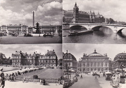 France Paris Multi View La Place De La Concorde La Conciergerie Palais Du Luxembourg Et La Place De L'Opera - Petits Métiers à Paris