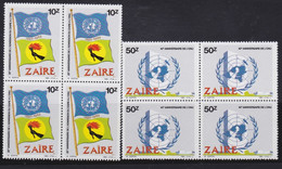 Zaire     .     OBP   .  1291/1292  Blokken Van 4    .   **      .     Postfris   .   /   .   Neuf ** - Unused Stamps