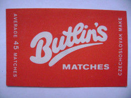 BUTLIN’S Matches - 45 Matches - Matchbox Label (5,5 X 3,5 Cm) Czechoslovakia Export UK - Zündholzschachteletiketten