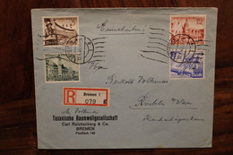 1940 Bremen Rinteln Deutsches Dt Reich Cover Einschreiben Registered Reco R Leipziger Messe Mi 739 740 741 742 - Cartas & Documentos