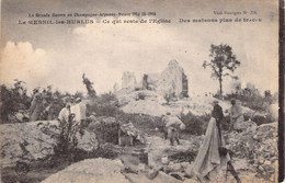 CPA - MILITARIAT - LE MESNIL LES HURLUS - Ce Qui Reste De L'Eglise - Bourges 336 - Weltkrieg 1914-18