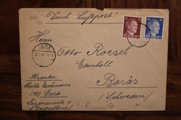 1945 Gera Borås Schweden Luftpost Durch Flugpost Air Mail Cover Deutsches Reich Allemagne Cover Postflug Zensur Censor - Briefe U. Dokumente