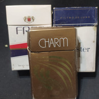 Lote 3 Cajas De Cigarrillos Cigarette Box Vacías - Origen: Brasil - Contenitori Di Tabacco (vuoti)