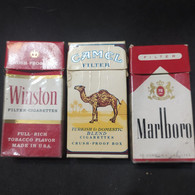 Lote 3 Cajas De Cigarrillos Cigarette Box Vacías De 10 Unidades - Origen: USA - Contenitori Di Tabacco (vuoti)