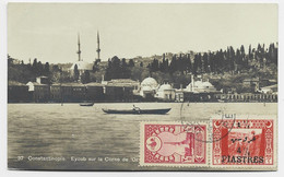TURKEY TURQUIE 4 PIASTRES  CARTE CARD COSNTANTINOPLE 1921  STAMBOUL TO FRANCE - 1920-21 Kleinasien
