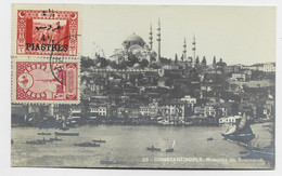 TURKEY TURQUIE 4 PIASTRES  CARTE CARD CONSTANTINOPLE  PERA 1921  STAMBOUL TO FRANCE - 1920-21 Anatolia