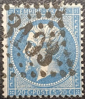 N°22. Napoléon 20c Bleu. Oblitéré Losange G.C. N°3103 Reims - 1862 Napoleon III