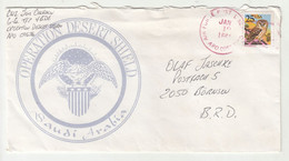 Operation Desert Shield Saudi Arabia Illustrated Letter Cover Posted 1991? Air Force Post APO 09676 B221201 - Storia Postale