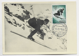 SAN MARINO  CARTE MAXIMUM SKI CORTINO 15.12.1955 - Covers & Documents