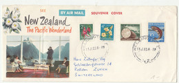 New Zealand The Pacific Wonderland Illustrated Letter Cover Posted 1960 To Switzerland B221201 - Lettres & Documents