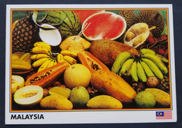 Malaysia Tropical Fruits 2005 Food Banana Papaya Durian Coconut Fruit Watermelon Pineapple Rambutan (postcard) MNH - Malaysia (1964-...)