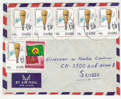 Zaire Air Mail Letter Cover Posted 1988 To Switzerland B221201 - Cartas & Documentos