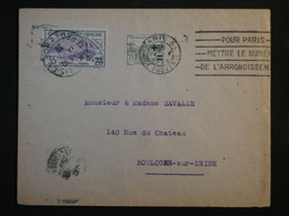 B I 10 FRANCE  BELLE LETTRE RR 1925 PARIS A BOULOGNE +++AERIEN+++ ORPHELIN N° 166 N°164 ++AFFRANCH. INTERESSANT++ - 1927-1959 Cartas & Documentos