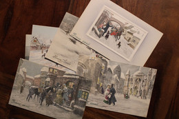 AK 1900's Lot De 6 CPA Joyeux Noël Illustrateur VIENNE Litho - Andere & Zonder Classificatie