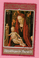 1972 BURUNDI Natale Dipinti Religione Madonna And Child, By Hans Memling - 27 FBu Usato - Gebruikt