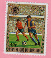 1972 BURUNDI Sport Olimpiadi Monaco Calcio - 40 FBu Usato - Gebraucht