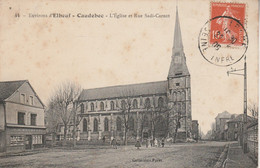 76 - CAUDEBEC LES ELBEUF - L' Eglise Et Rue Sadi Carnot - Caudebec-lès-Elbeuf