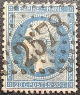 N°22. Napoléon 20c Bleu. Oblitéré Losange G.C. N°2578  Mulhouse - 1862 Napoleon III