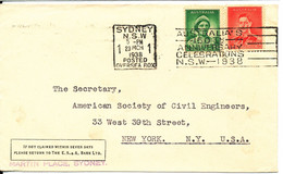 Australia Cover Sydney 23-3-1938 Coronation Set Sent To USA - Briefe U. Dokumente