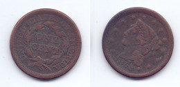 U.S.A. 1 Cent 1853 - 1840-1857: Braided Hair