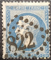 N°22.Variété. Napoléon 20c Bleu. Oblitéré Losange G.C. N°822 Sète - 1862 Napoleon III