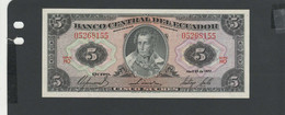 EQUATEUR - Billet 5 Sucres 1977 NEUF/UNC Gad.108 - Ecuador