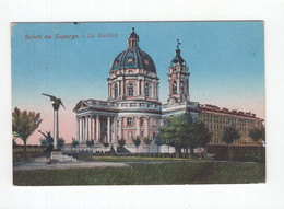 18874 " SALUTI DA SUPERGA-LA BASILICA "VERA FOTO-CART POST.SPED.1919 - Churches