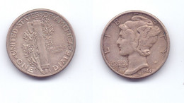 U.S.A. 10 Cents 1944 - 1916-1945: Mercury (Mercurio)