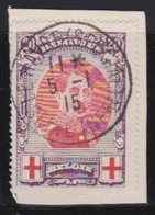 Belgie  .   OBP    .   134 Op Briefstukje      .     O        .    Gestempeld     .   /   .   Oblitéré - 1914-1915 Rotes Kreuz