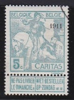Belgie  .   OBP    .   96       .     O        .    Gestempeld     .   /   .   Oblitéré - 1910-1911 Caritas