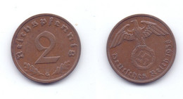 Germany 2 Reichspfennig 1938 G 3rd Reich - 2 Reichspfennig